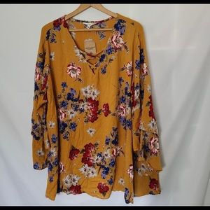 Romantic Gypsy Floral Pattern Boho Top